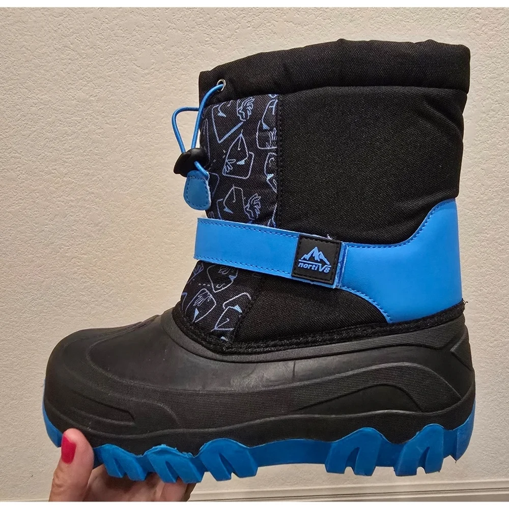 NORTIV 8 Kids Snow Boots Waterproof Cold Weather Hiking Outdoor Shoes Boys Sz 5
